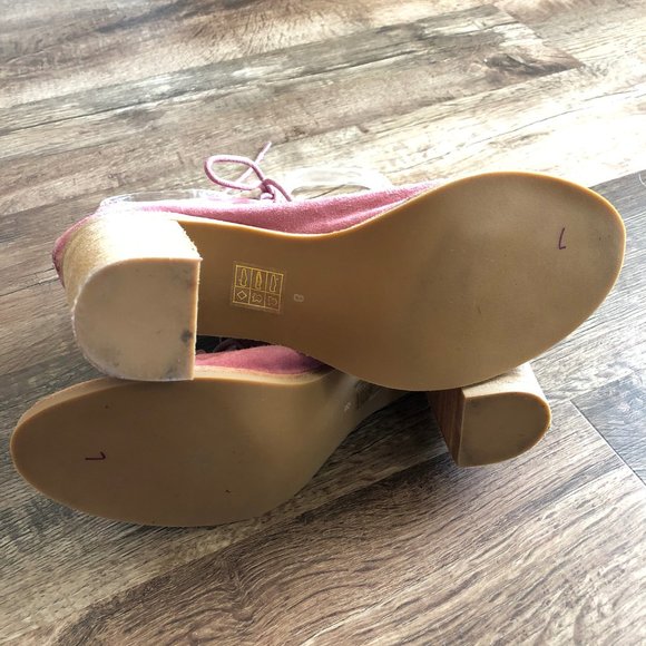 SALE J Campbell Cors Peep Toe Booties Suede Stack - Picture 6 of 8